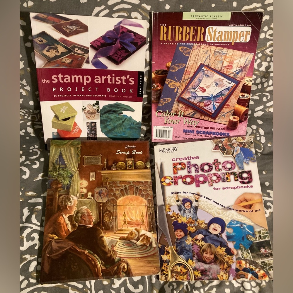 4 books; stamping, Photo Cropping, scrap booking